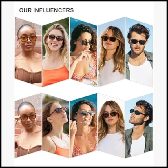 Trendy Rectangle Polarized Sunglasses Thin Slim Square Frames main image 6